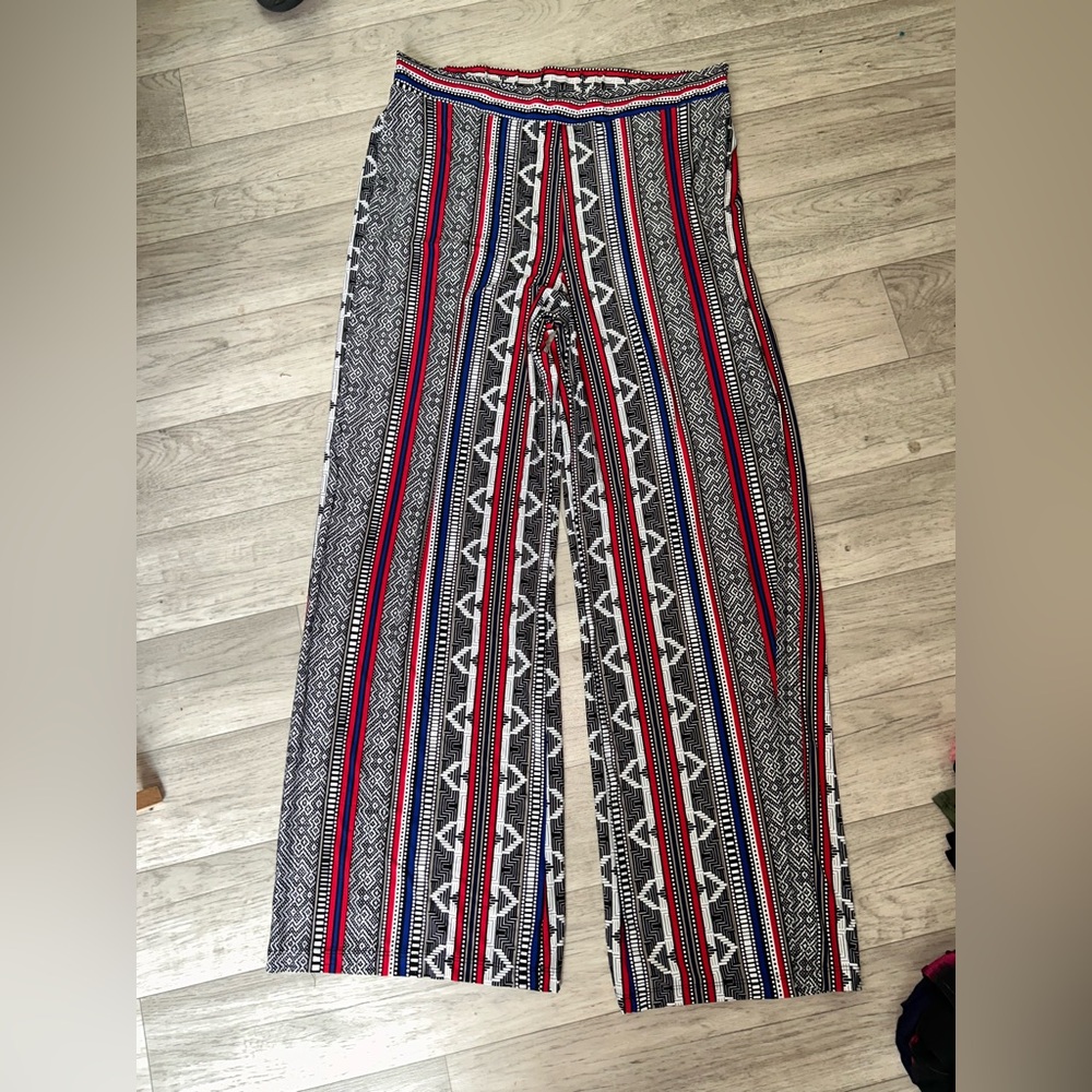 Striped pattern Wide Leg Pants